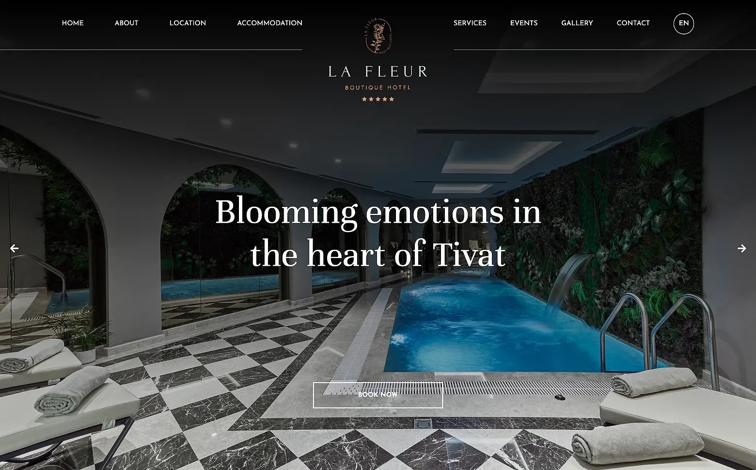 Startseite der Website La Fleur