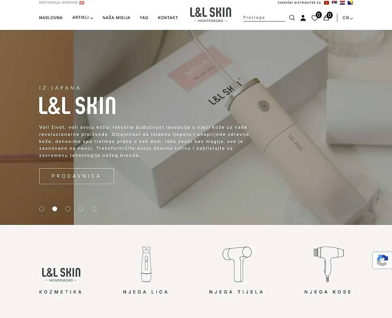 Home page — the L&L Skin site