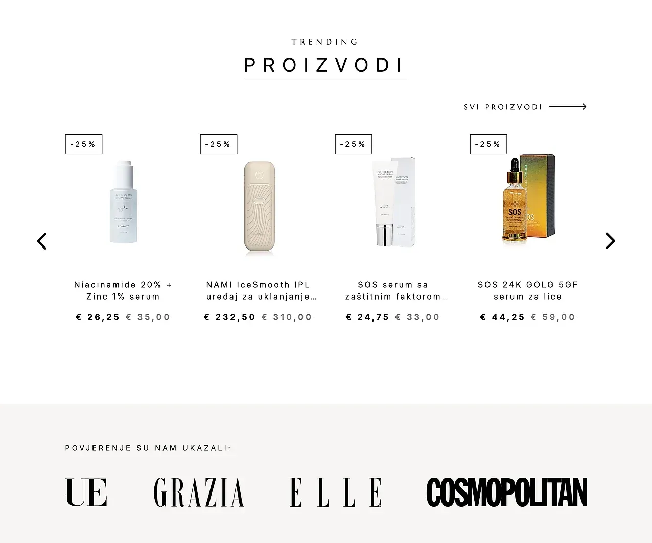 Home page — the L&L Skin site