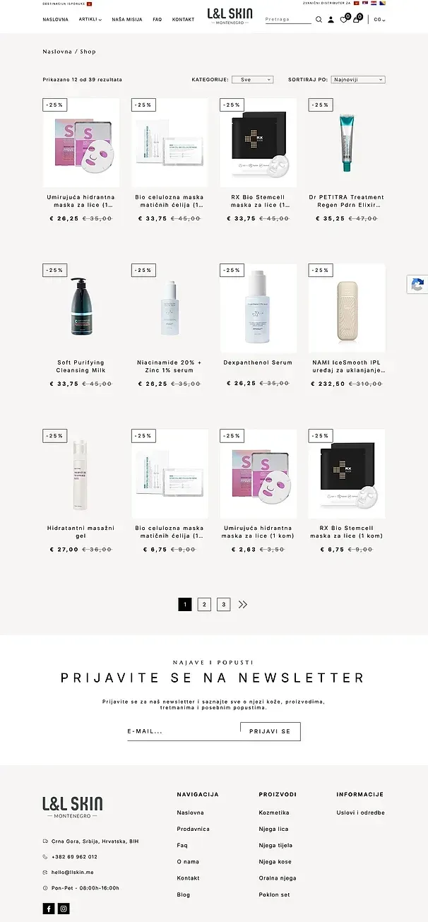 Products and Cosmetics — the L&L Skin site