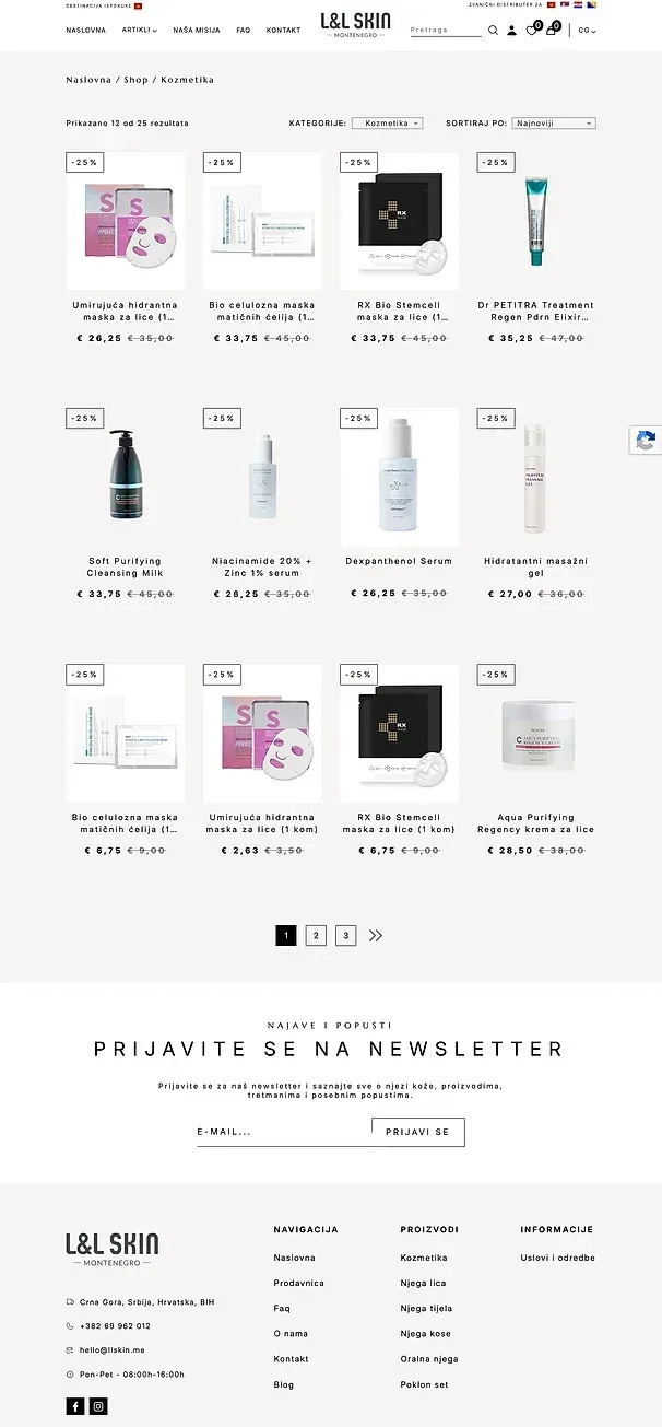 Products and Cosmetics — the L&L Skin site