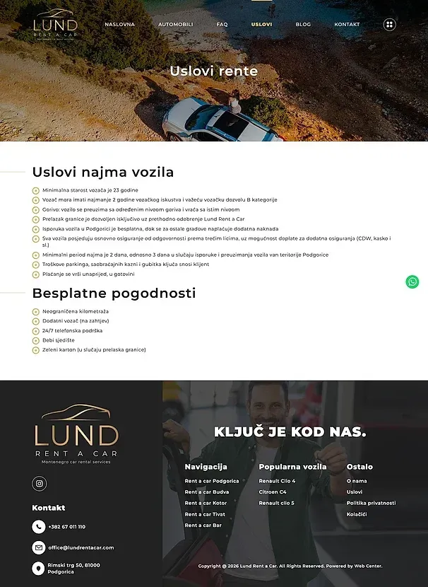 Blog und Kontakt — die Website von Lund Rent a Car