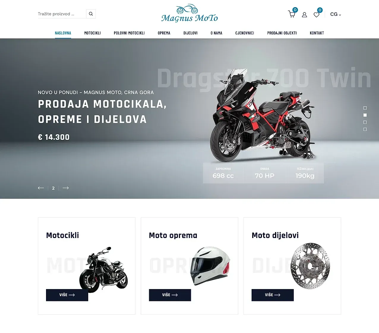 Home page — the Magnus Moto site
