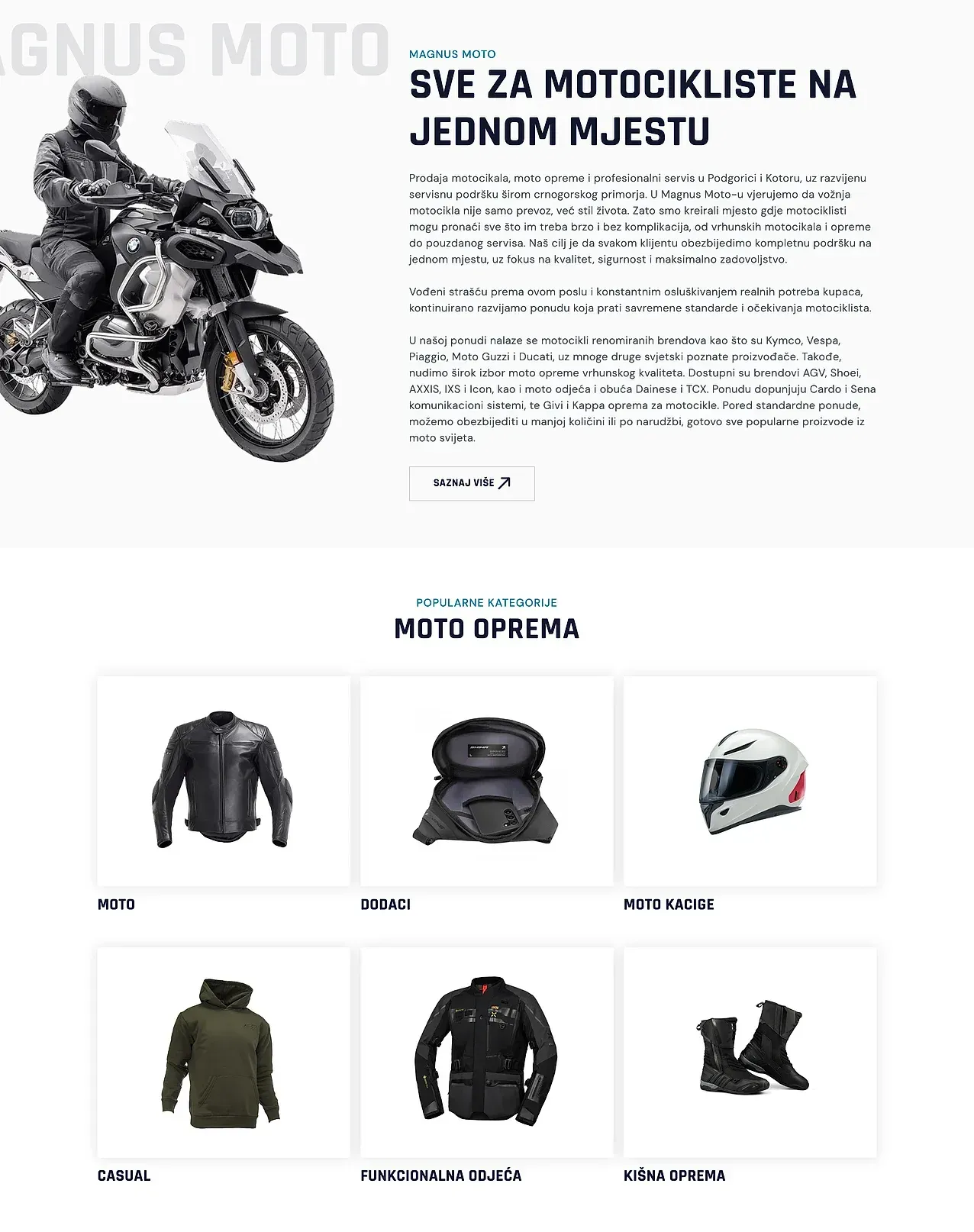 Home page — the Magnus Moto site