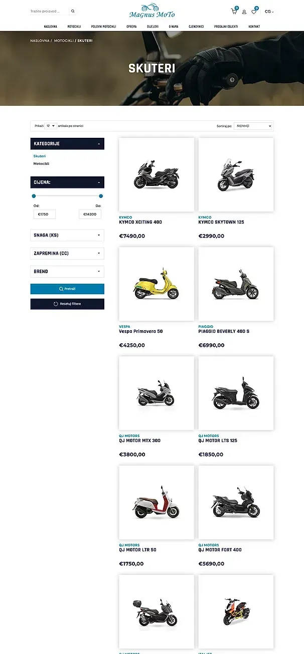Motorcycles and Used motorcycles — the Magnus Moto site