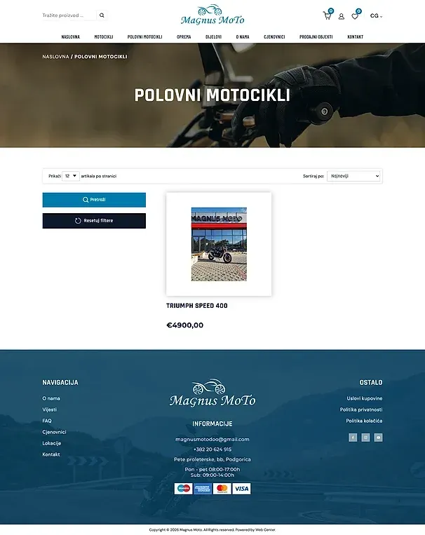 Motorcycles and Used motorcycles — the Magnus Moto site