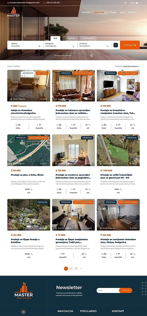 Verkauf und Über uns — die Website von Master Real Estate