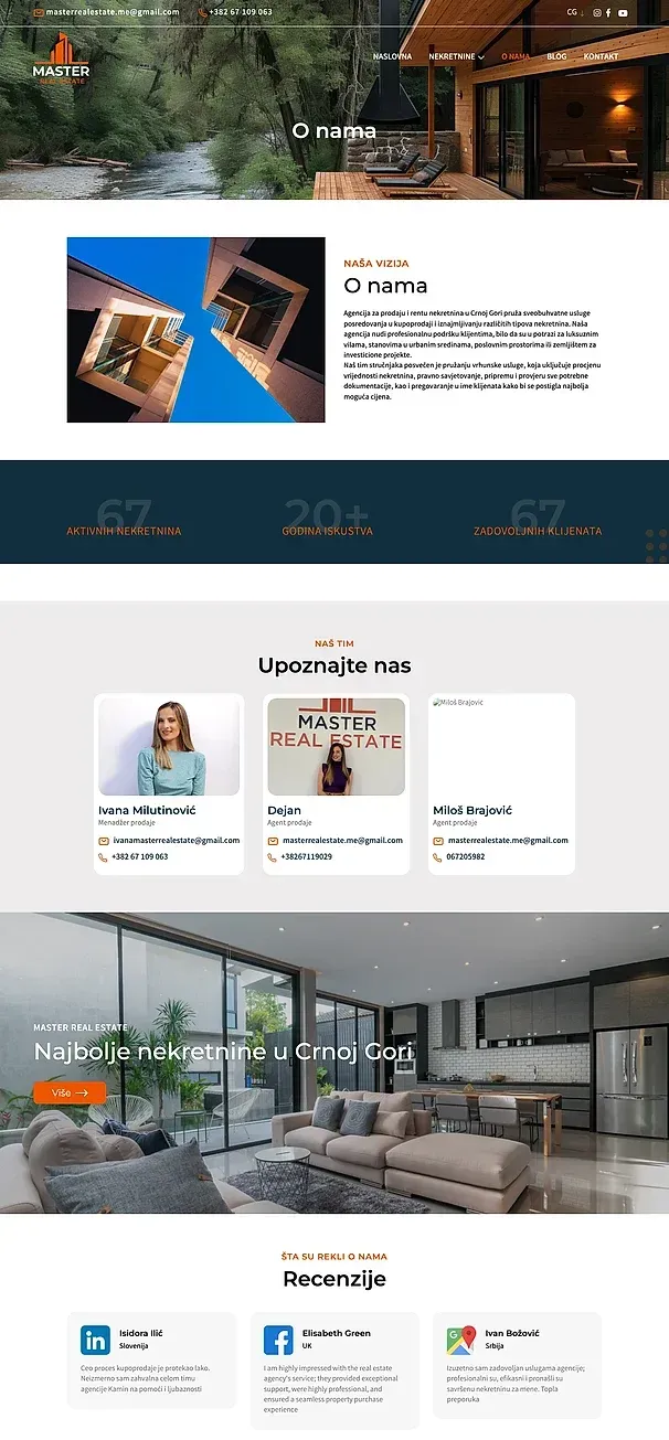 Verkauf und Über uns — die Website von Master Real Estate