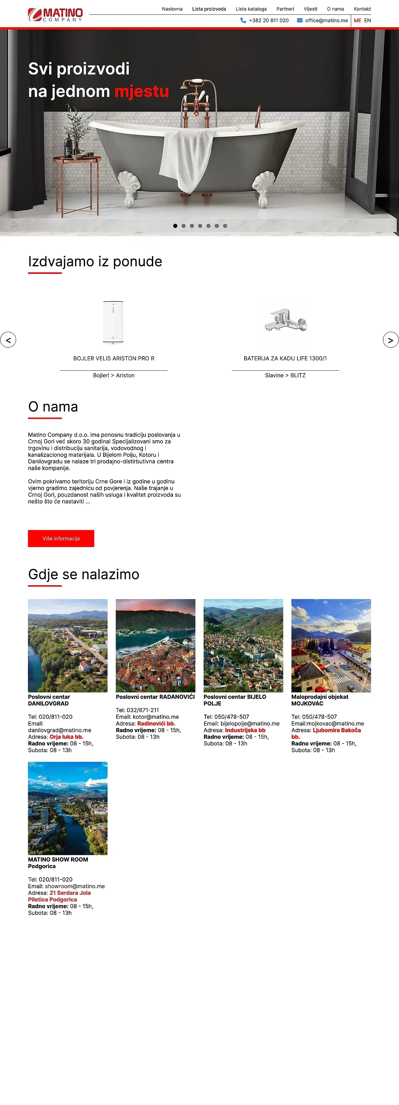 Startseite — die Website von Matino Shop