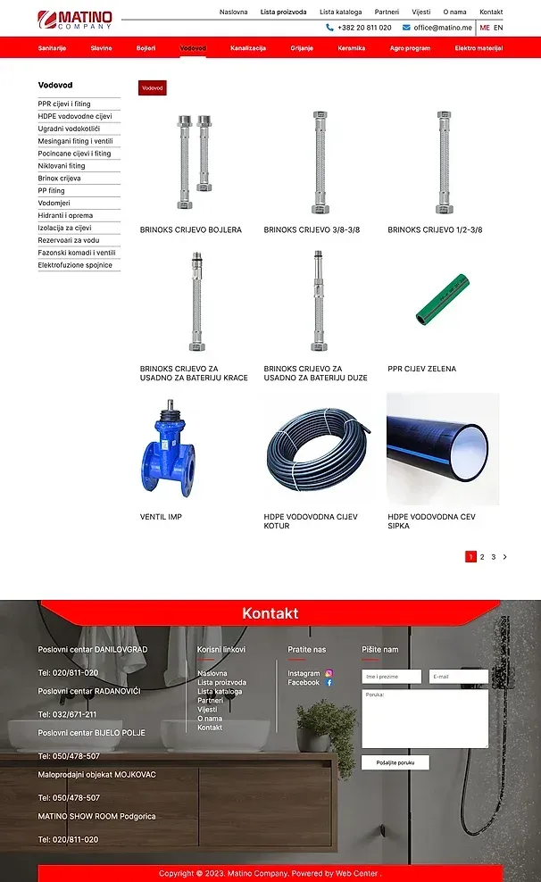 Bojleri und Vodovod — die Website von Matino Shop