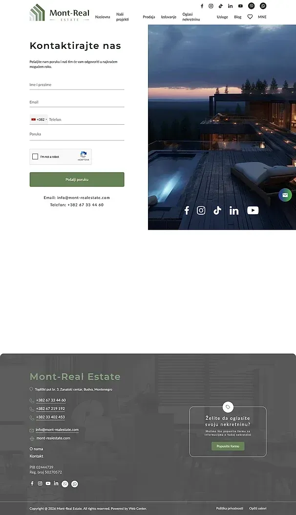 Über uns und Kontakt — die Website von Mont Real Estate