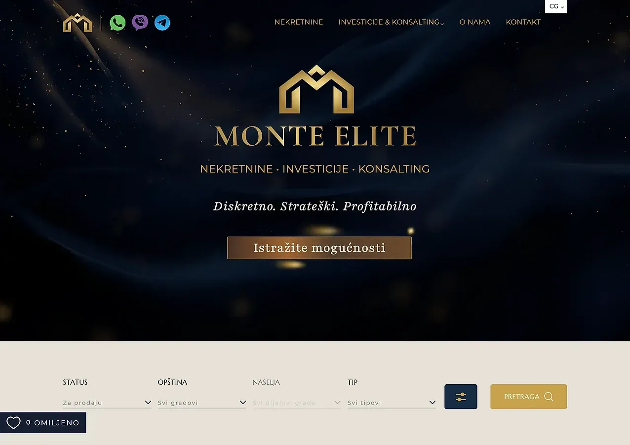 Naslovna — sajt Monte Elite