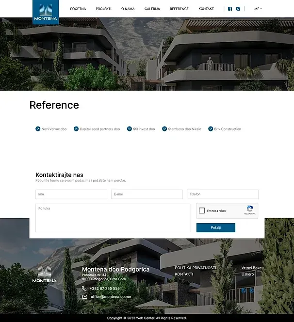 Gallery and References — the Montena site