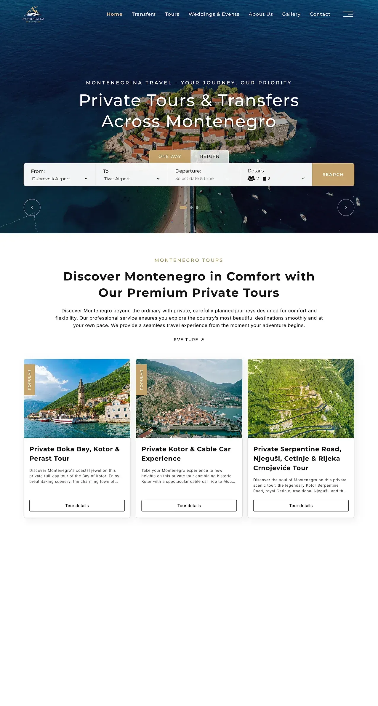 Startseite — die Website von Montenegrina Travel