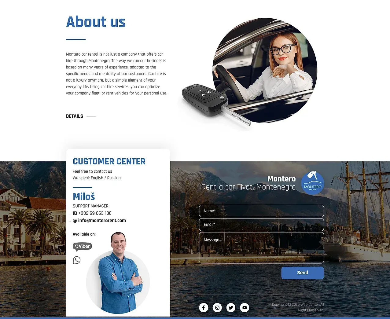 Home page — the Montero site