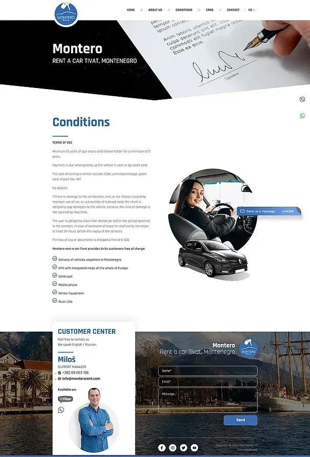 About us and Conditions — the Montero site