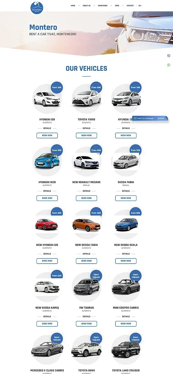 Cars and Contact — the Montero site