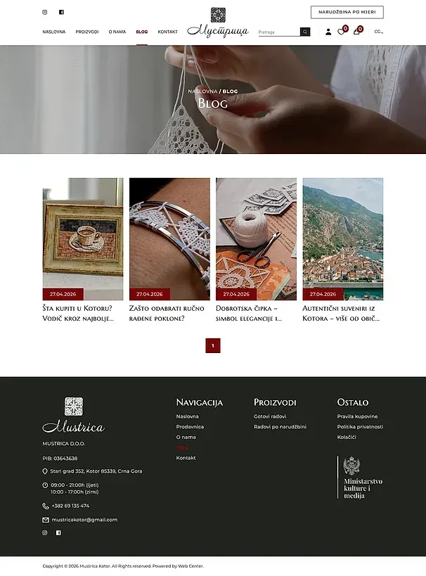 About us and Blog — the Mustrica site