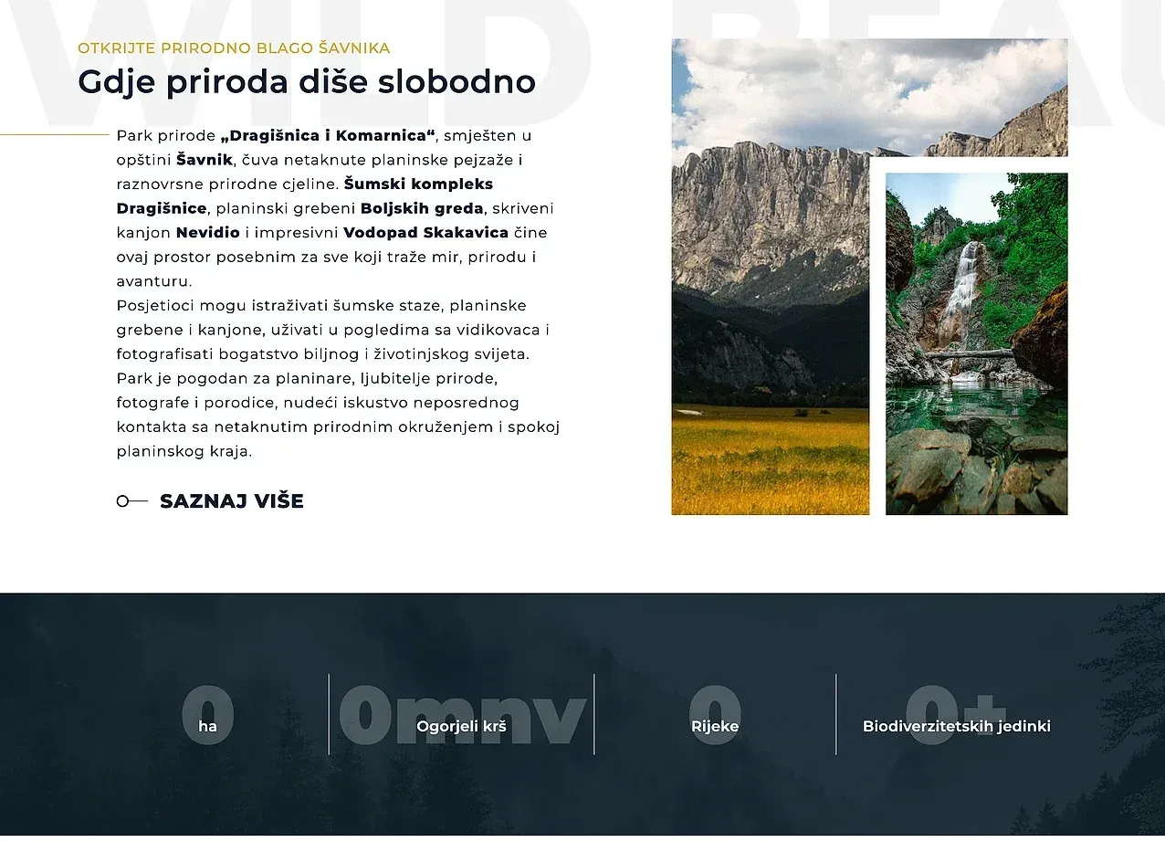 Startseite — die Website von Park prirode Dragišnica i Komarnica