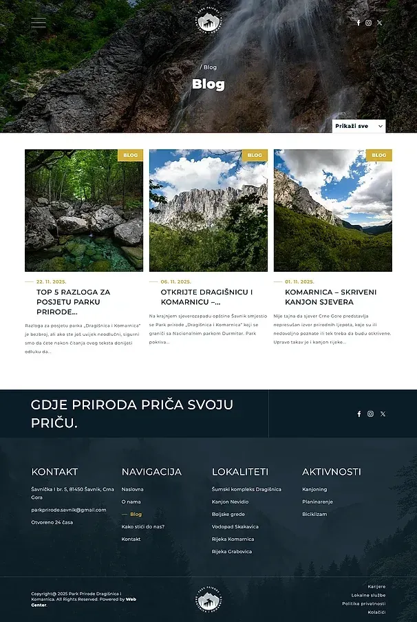 Über uns und Blog — die Website von Park prirode Dragišnica i Komarnica