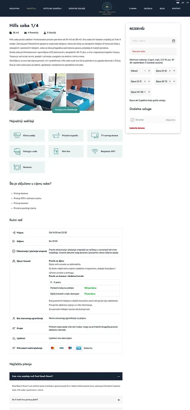 Kontakt und Hills soba 1/4 — die Website von Pearl Beach Resort