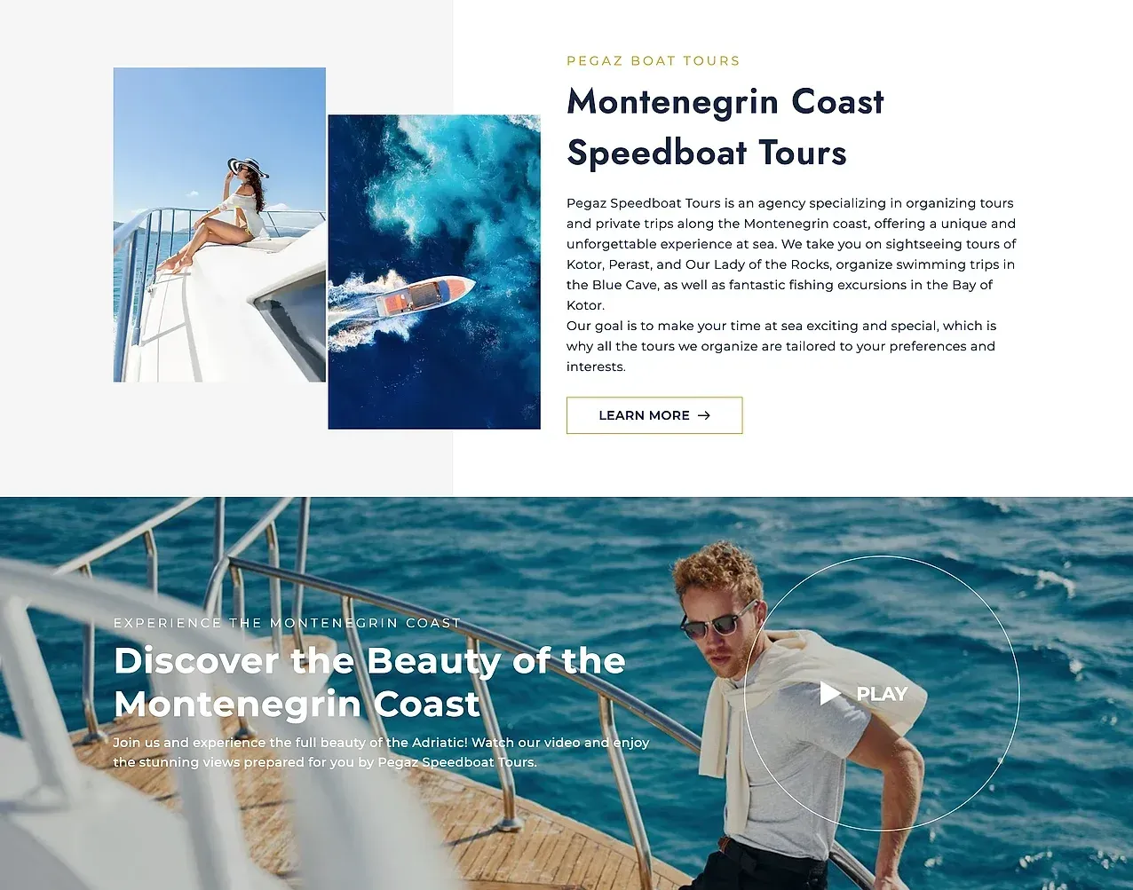 Startseite — die Website von Pegaz Speedboat Tours