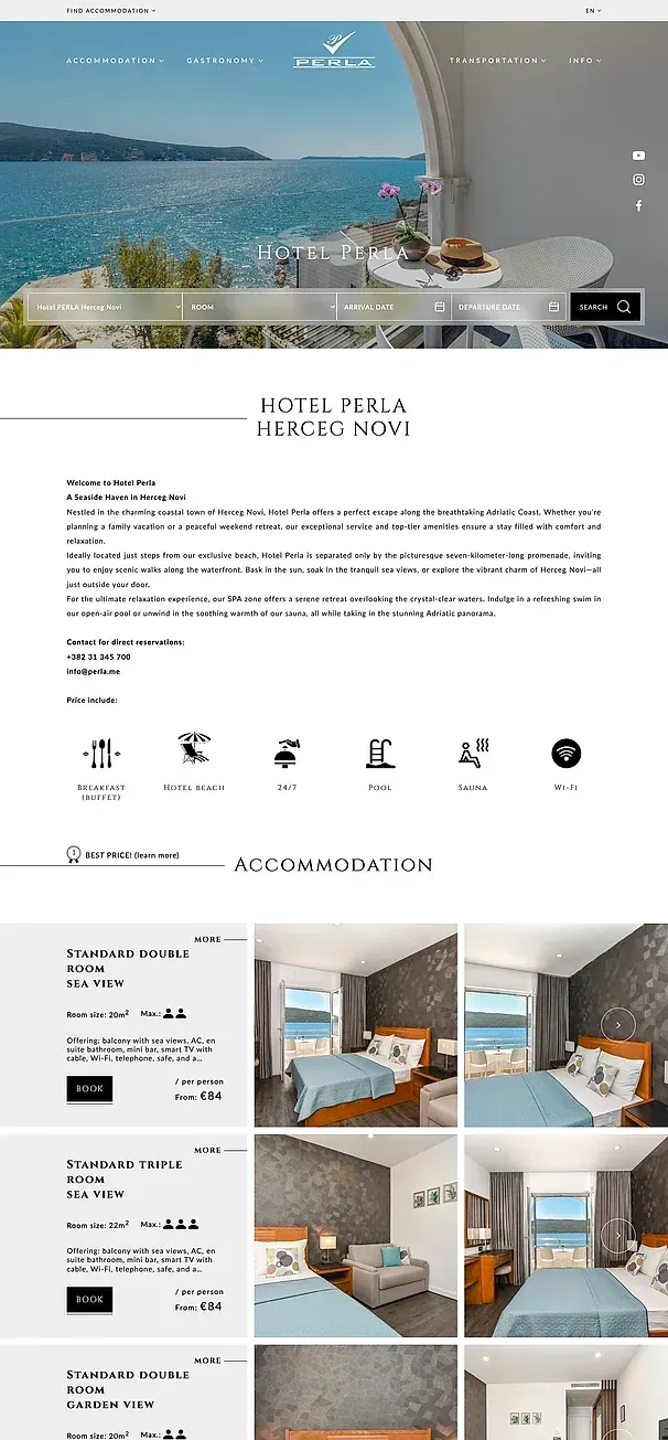 Hotel Perla und Hotel Kredo — die Website von Perla Group