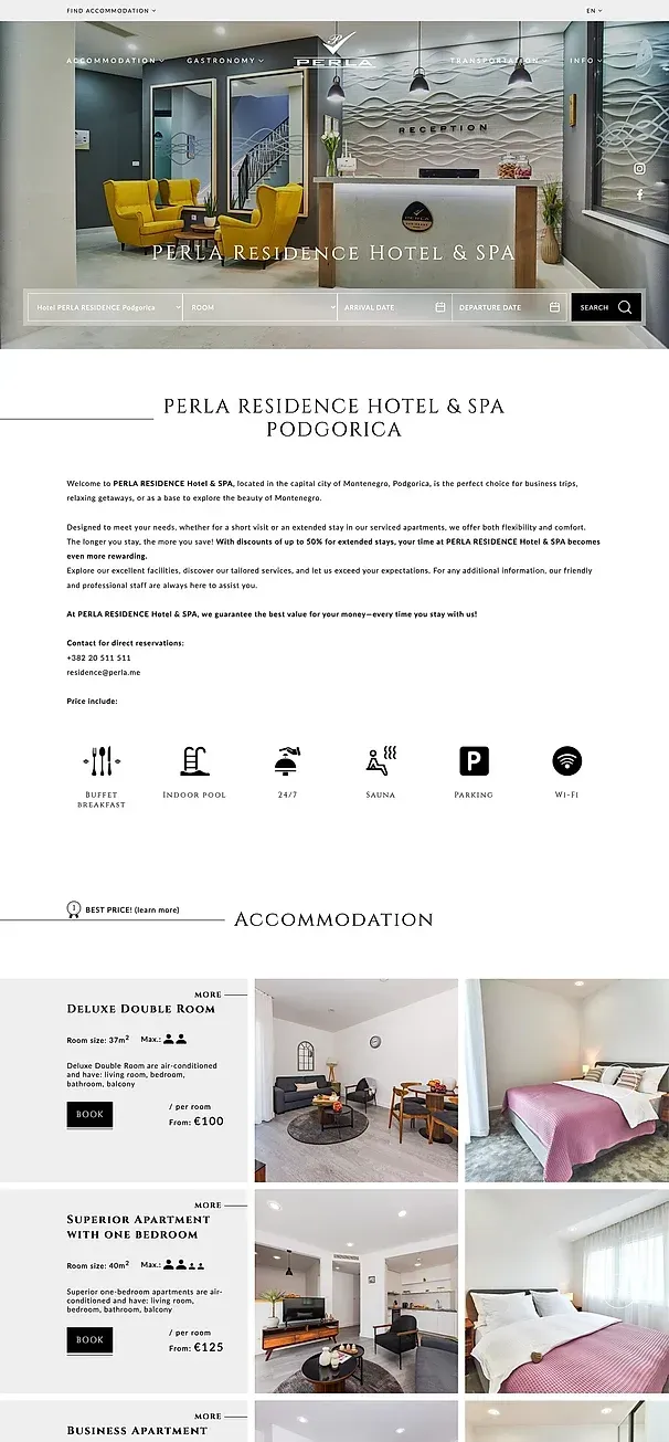 Perla Residence und Perla Square Portonovi — die Website von Perla Group