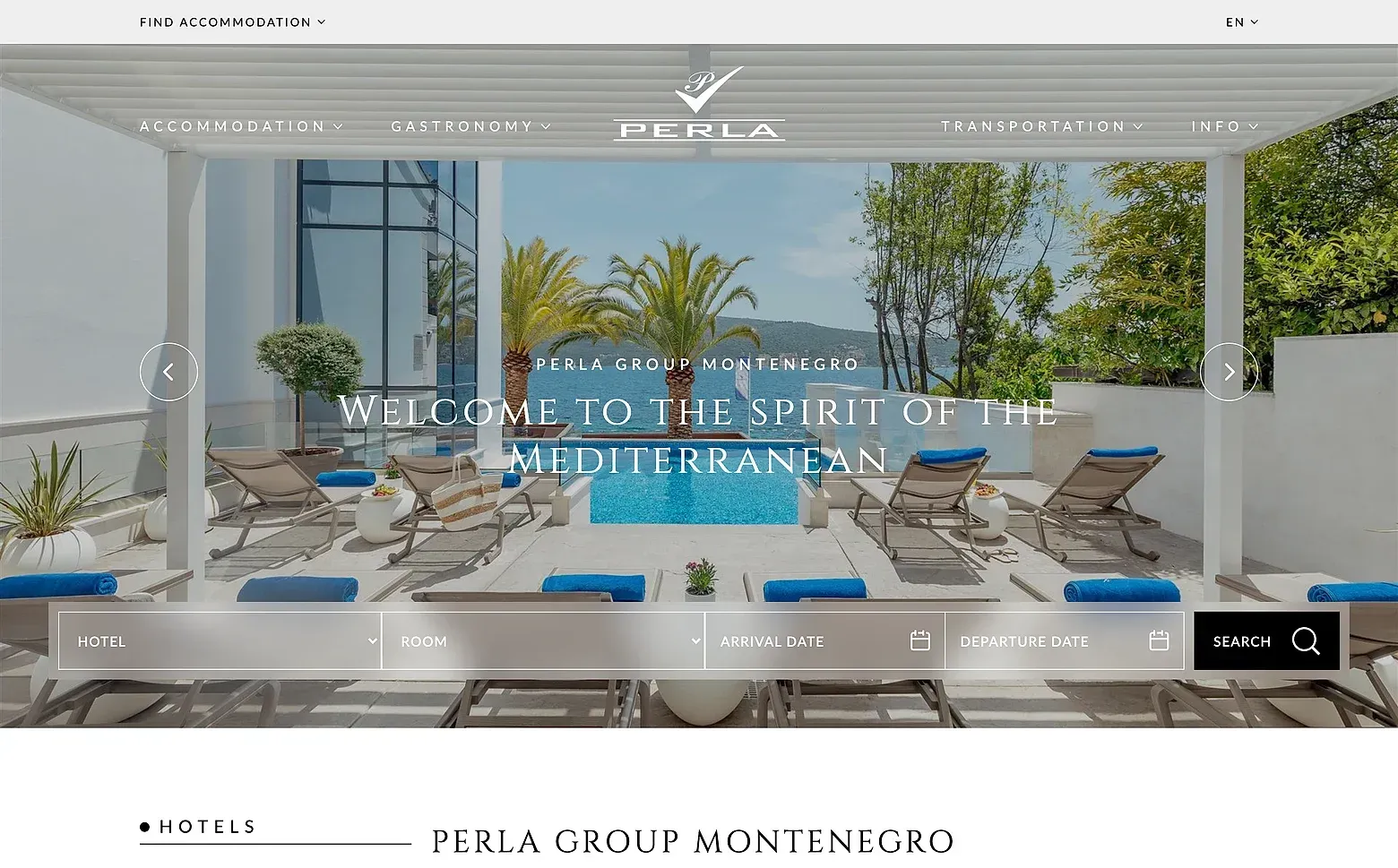Home page of the Perla Group website