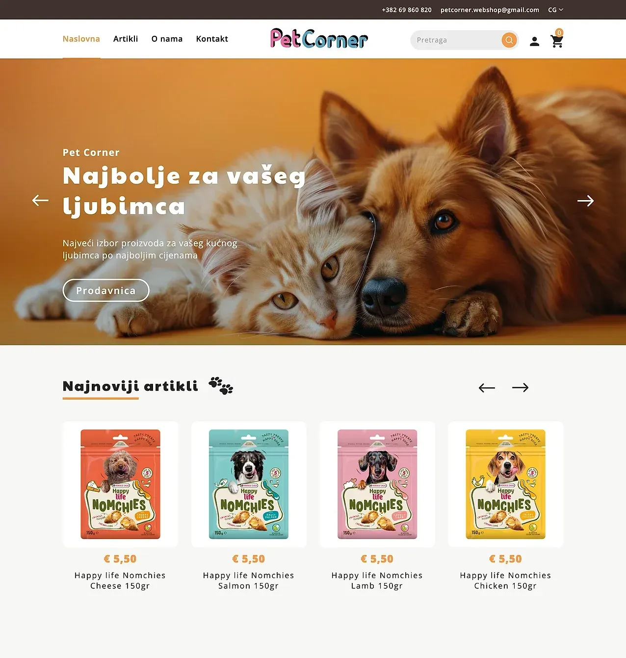 Startseite — die Website von Pet Corner