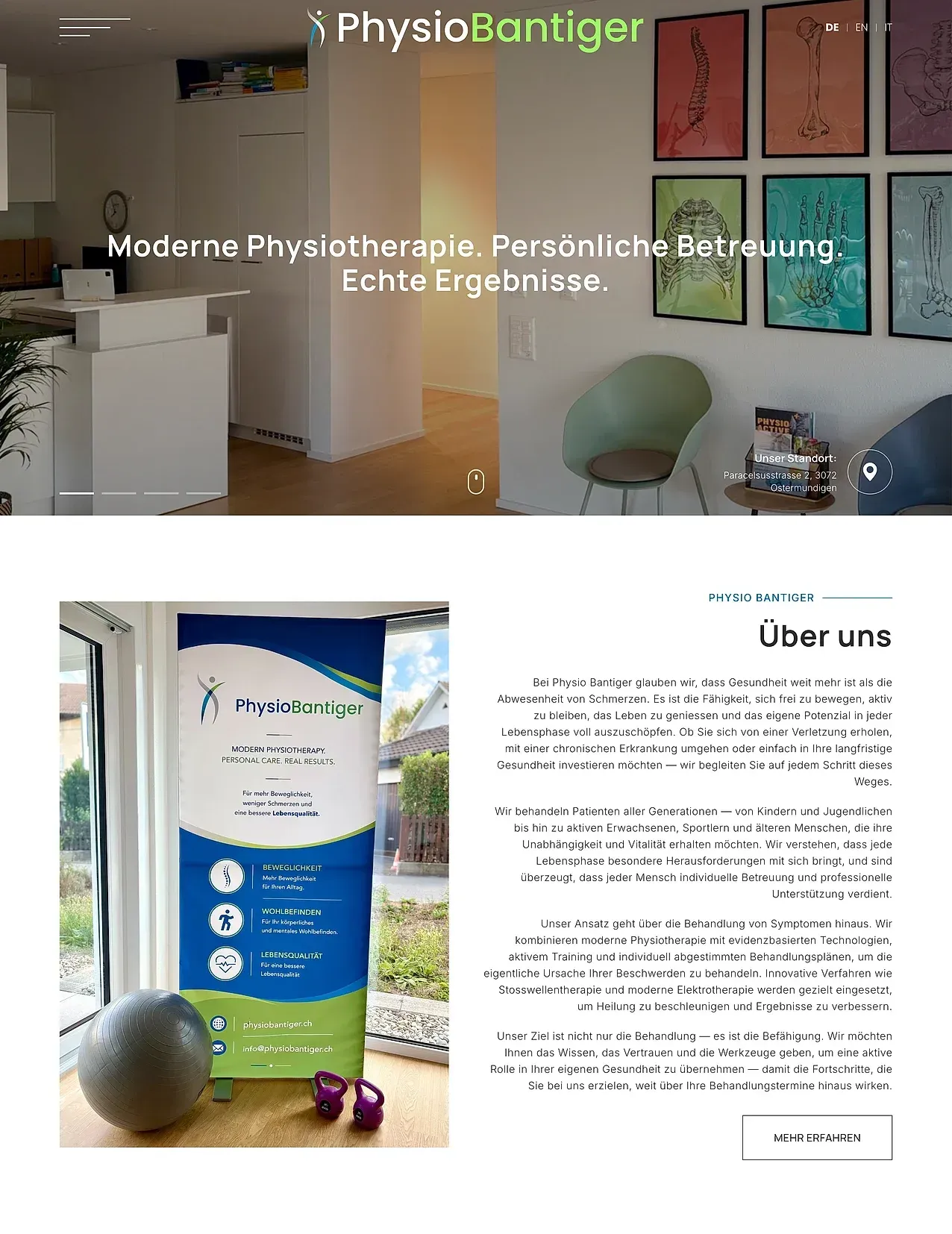 Startseite — die Website von Physiobantiger.ch
