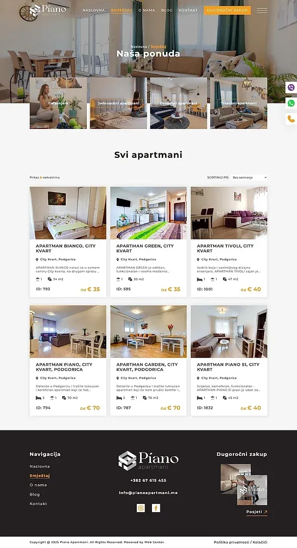 Unterkunft und Über uns — die Website von Piano Apartmani
