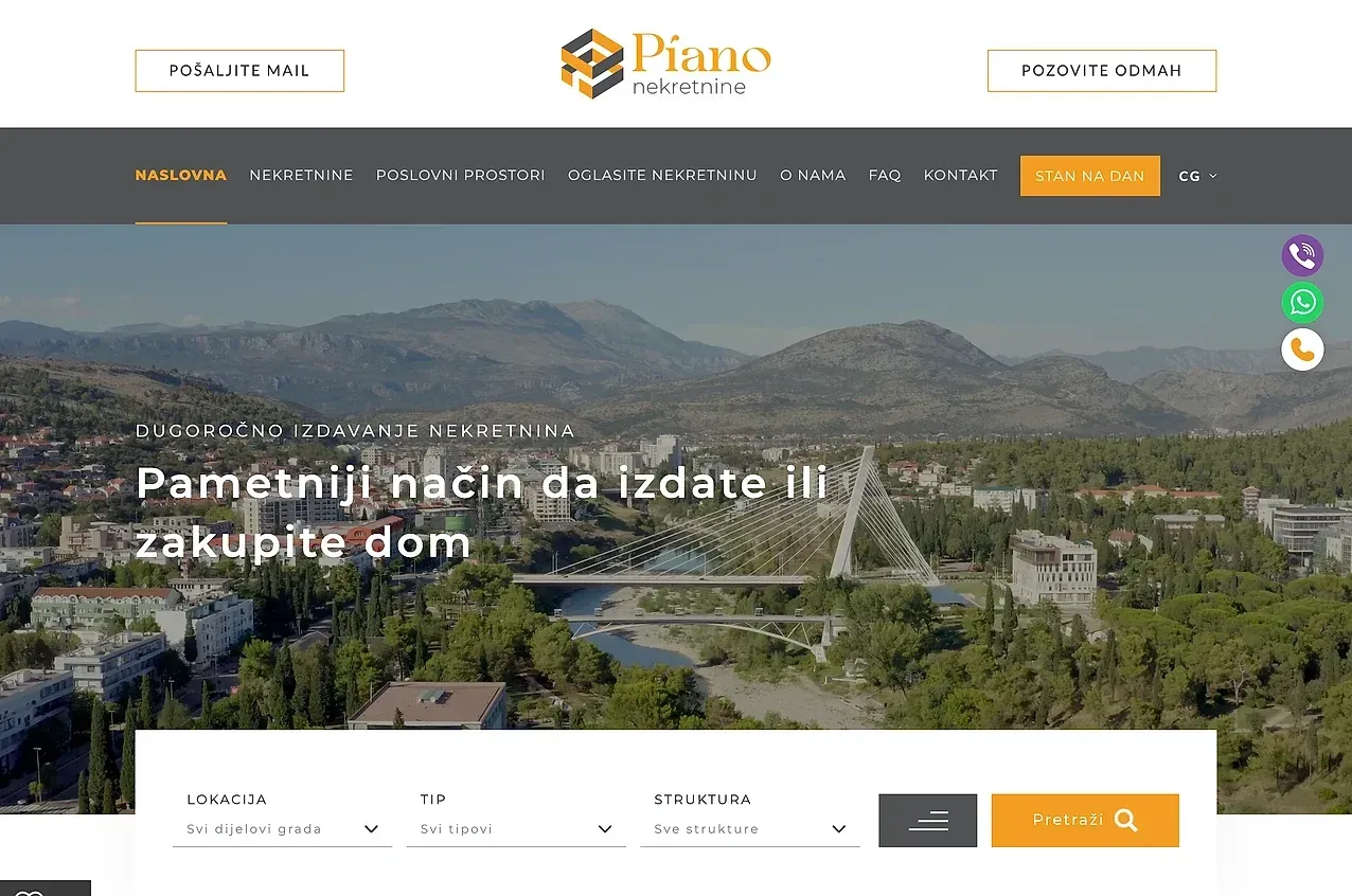 Startseite — die Website von Piano Nekretnine