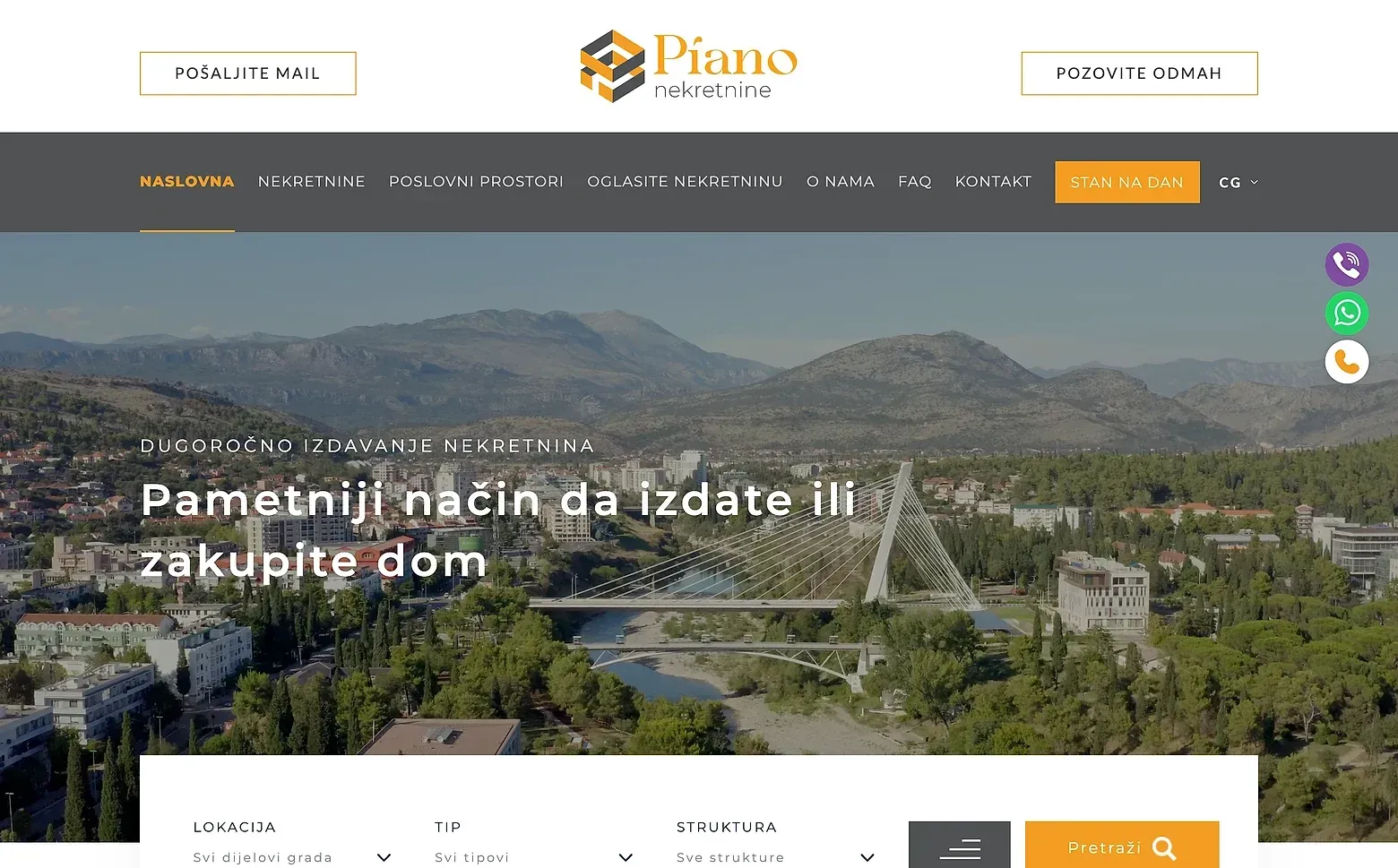 Home page of the Piano Nekretnine website