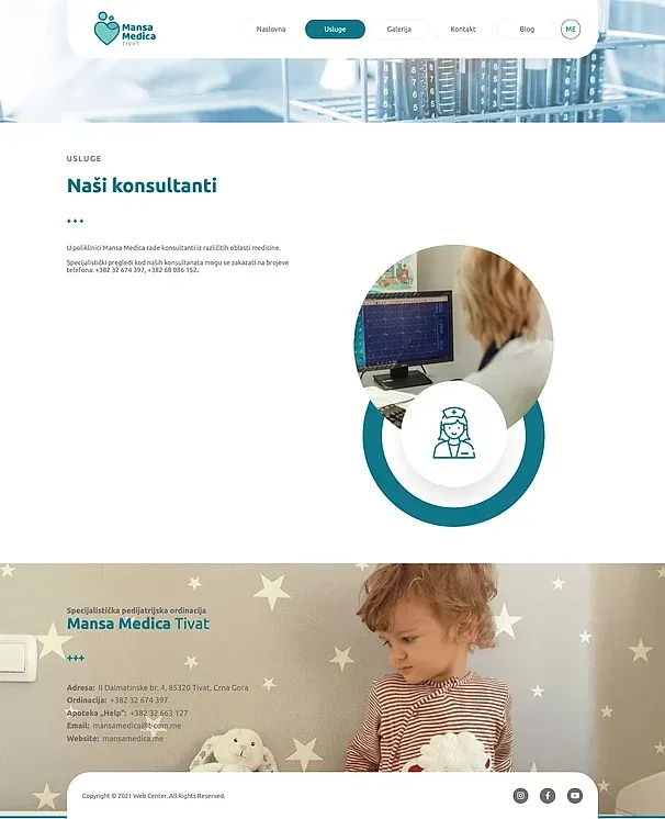 Naš tim und Naši konsultanti — die Website von Poliklinika Mansa Medica