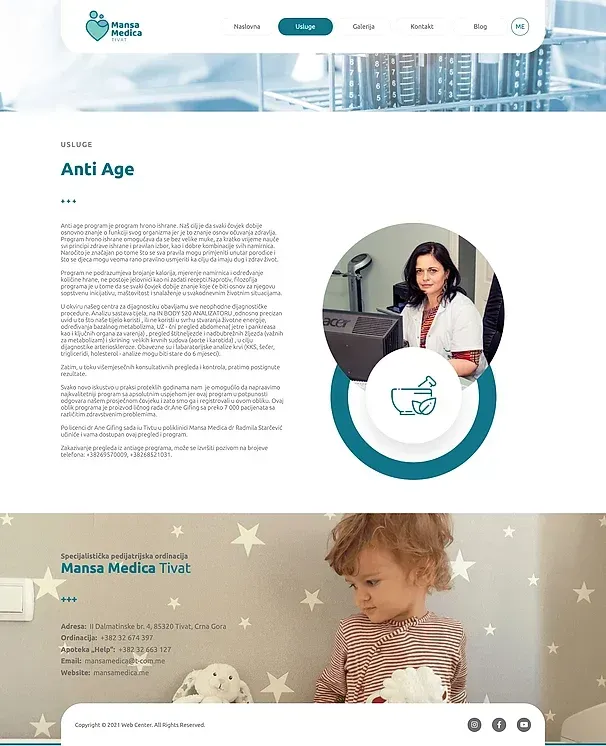 Anti Age und Galerie — die Website von Poliklinika Mansa Medica