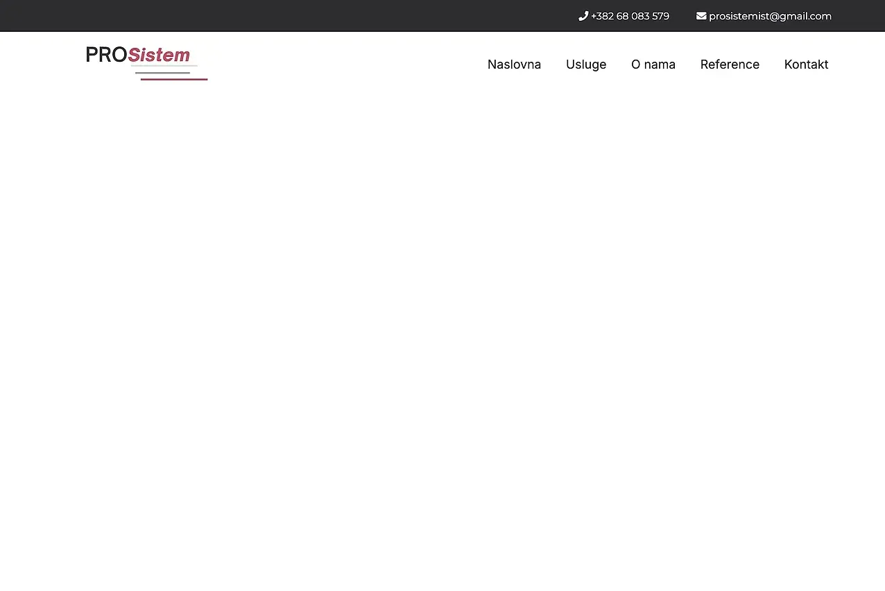 Home page — the Pro Sistem site