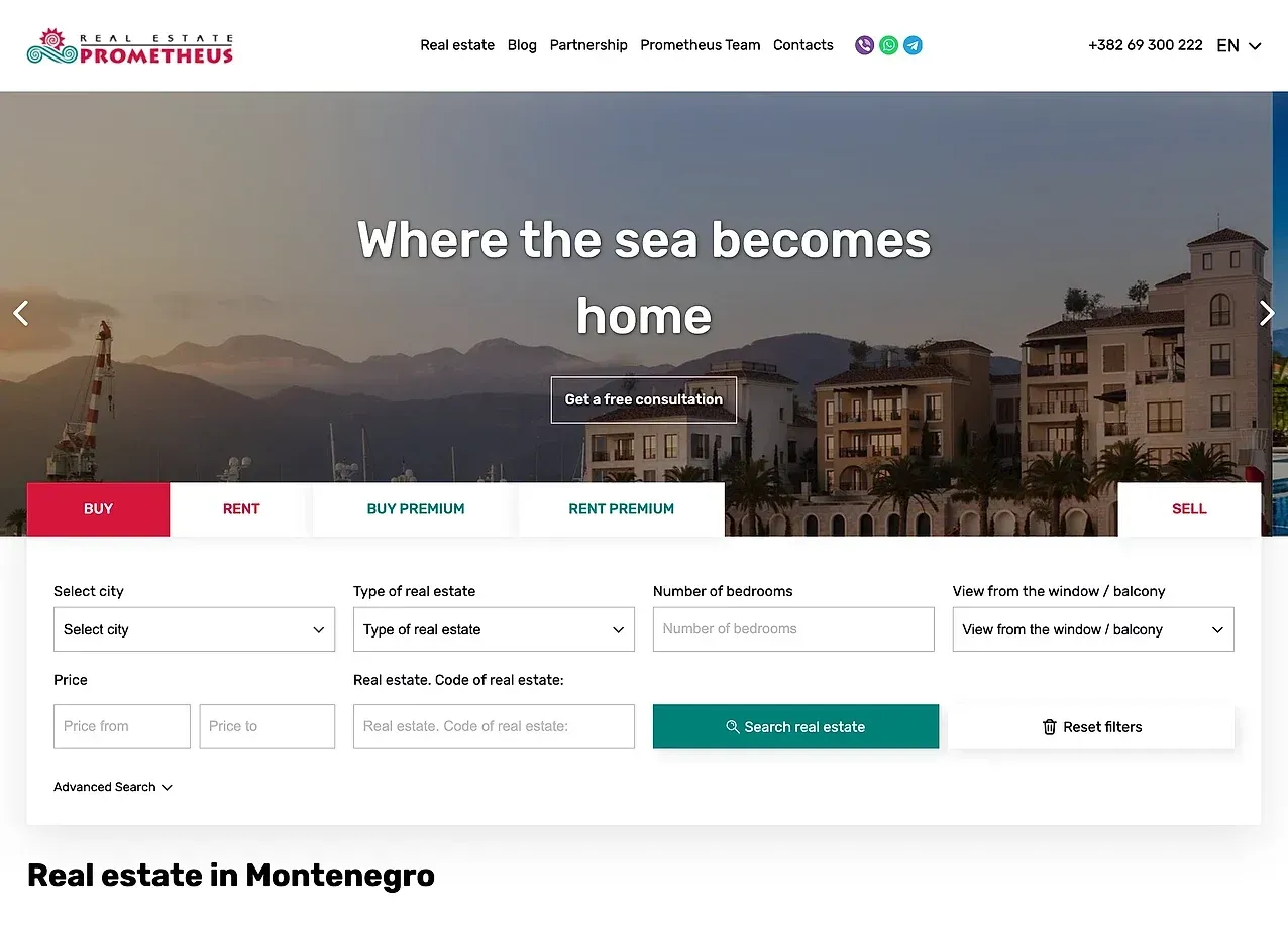Naslovna — sajt Prometheus Real Estate