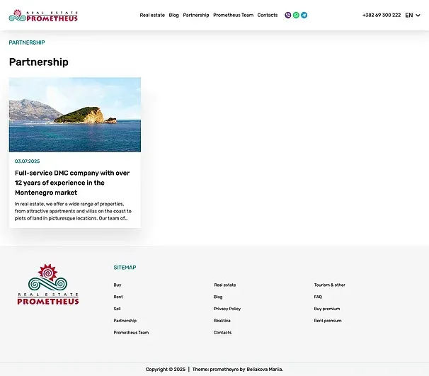 Partnership und Prometheus Team — die Website von Prometheus Real Estate