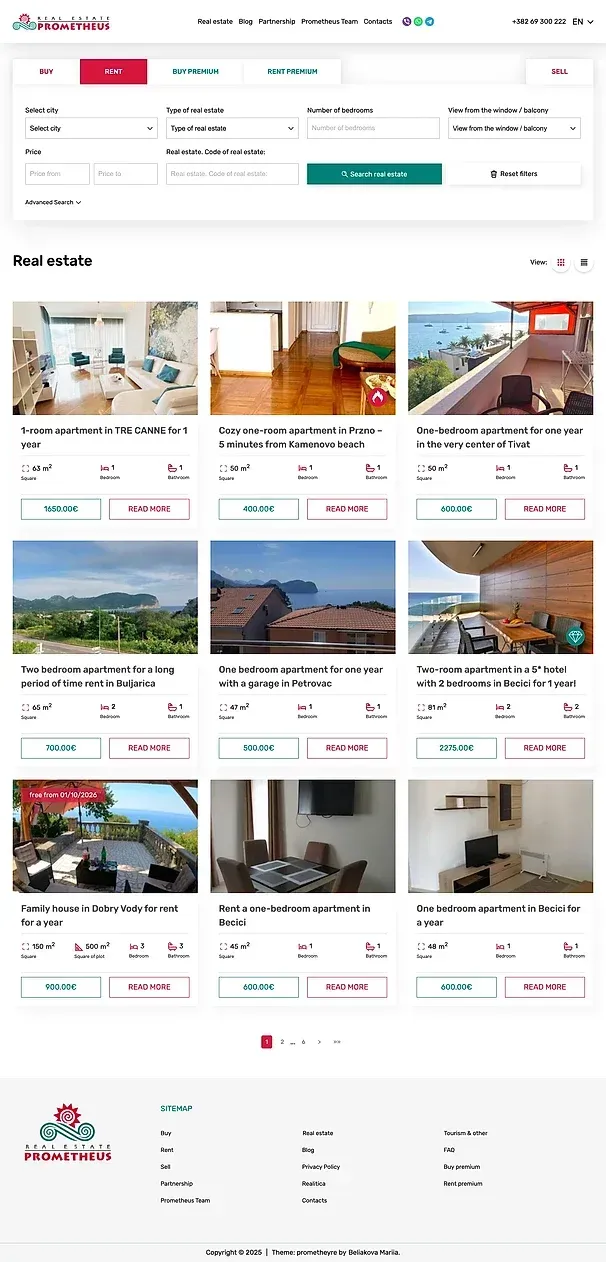 Rent i Sell — sajt Prometheus Real Estate