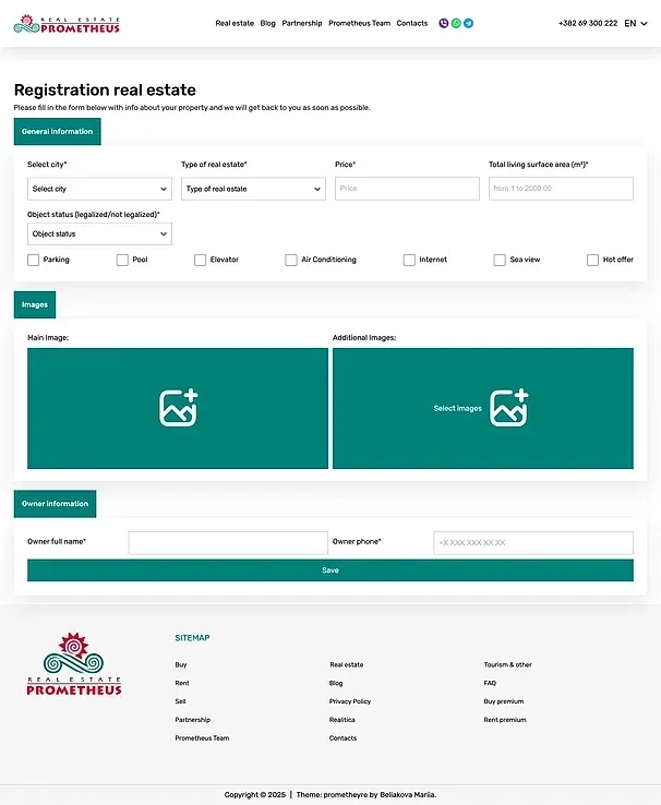 Rent i Sell — sajt Prometheus Real Estate