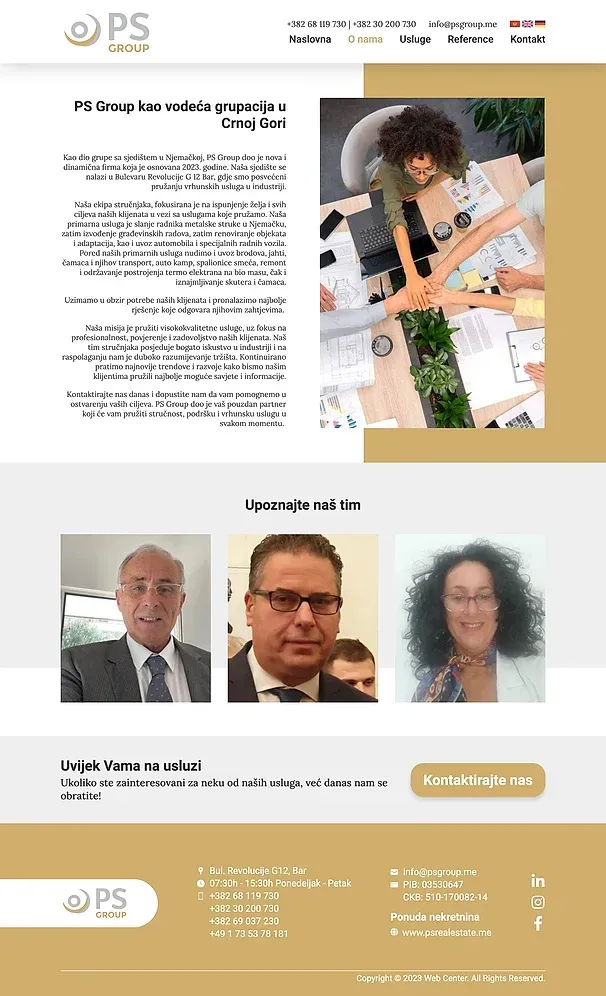 Über uns und Leistungen — die Website von PS Group