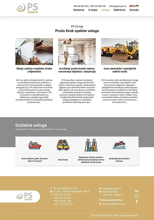 Über uns und Leistungen — die Website von PS Group