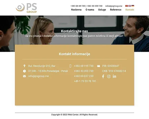 Referenzen und Kontakt — die Website von PS Group