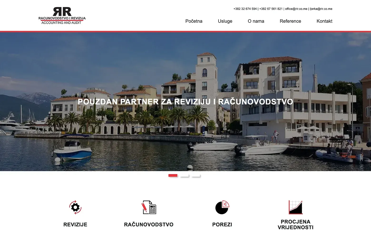 Home page of the Računovodstvo i revizija website