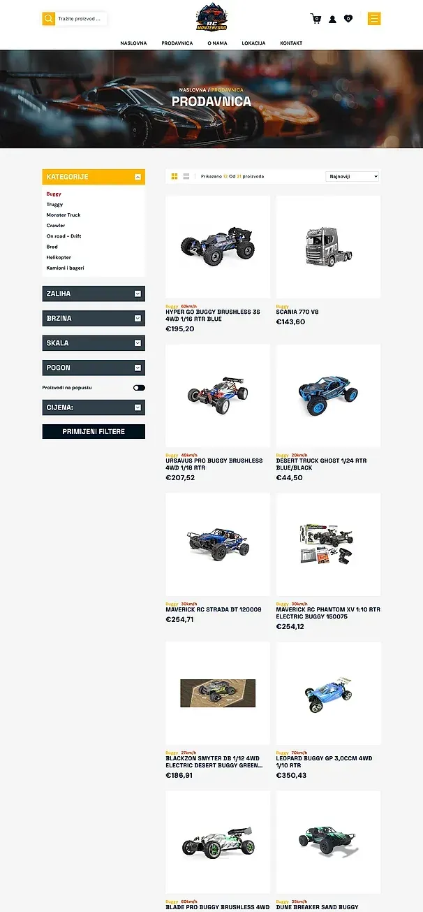 Buggy und Truggy — die Website von RC Montenegro