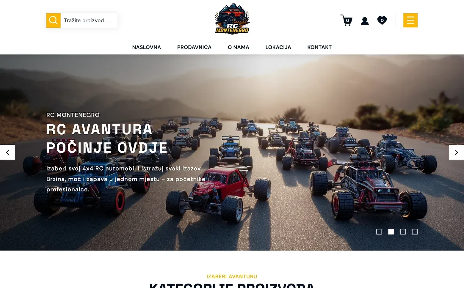 Home page of the RC Montenegro website