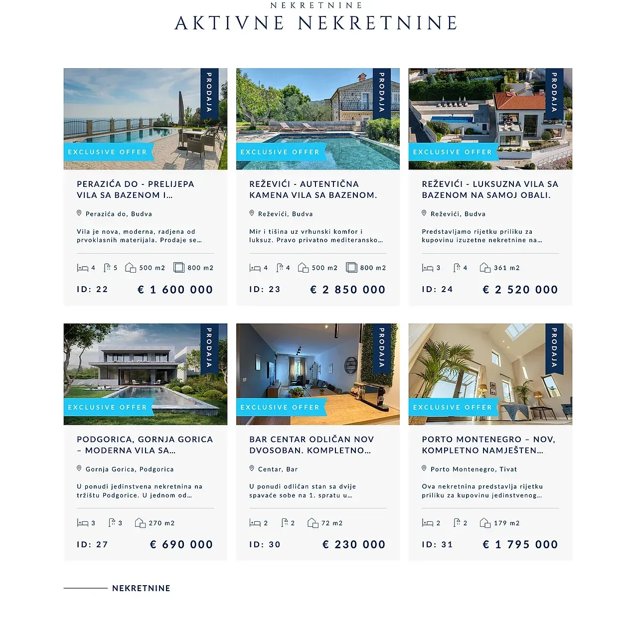 Startseite — die Website von RE Nekretnina