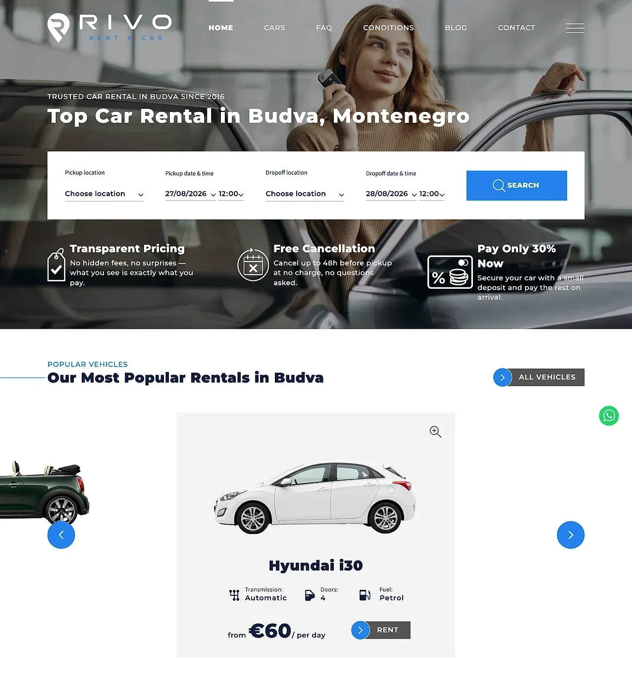 Startseite — die Website von Rivo Rent a Car