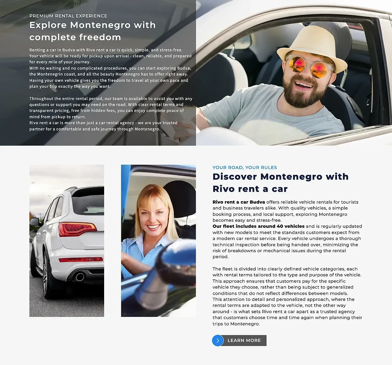 Home page — the Rivo Rent a Car site
